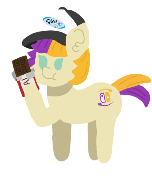 Size: 5000x6000 | Tagged: safe, artist:switcharoo, derpibooru import, oc, oc:switchie, unofficial characters only, earth pony, pony, baseball cap, cap, chocolate, dalokohs bar, earth pony oc, female, food, hat, image, logo, mare, nintendo switch, pingu, png, simple background, solo, team fortress 2, transparent background