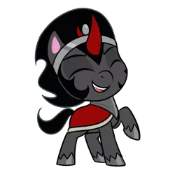 Size: 500x500 | Tagged: safe, artist:enigmadoodles, derpibooru import, king sombra, pony, unicorn, my little pony: pony life, evil laugh, eyes closed, g4 to g4.5, image, laughing, male, open mouth, png, simple background, solo, stallion, transparent background