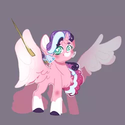 Size: 1000x1000 | Tagged: safe, artist:orphicdove, derpibooru import, princess flurry heart, pony, gray background, image, png, simple background, solo, wing hands, wings