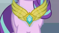 Size: 1280x720 | Tagged: safe, artist:agrol, derpibooru import, starlight glimmer, unicorn, amulet, amulet of wings, choose your wings, close-up, image, jewelry, jpeg, magic, solo