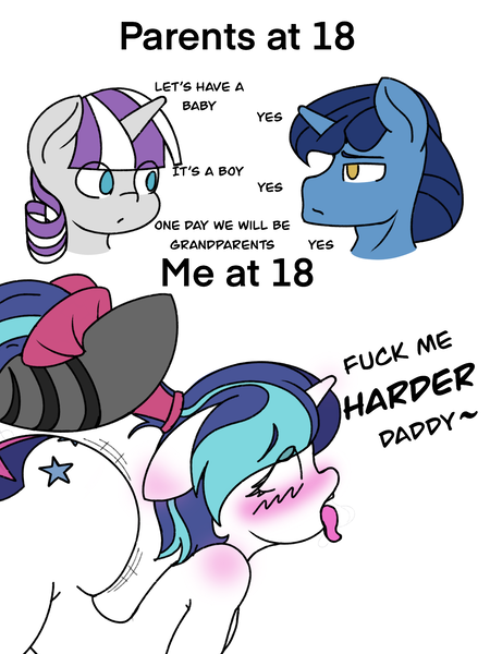 Size: 1536x2048 | Tagged: questionable, artist:lefthighkick, derpibooru import, night light, shining armor, twilight velvet, anthro, pony, unicorn, zebra, ahegao, bottom armor, bottom heavy, bow, daddy kink, domination, femboy, gay, hair bow, image, interspecies, large butt, lordosis, male, meme, offscreen sex, open mouth, png, shining femboy armor, softcore, tongue out, vulgar, zebradom