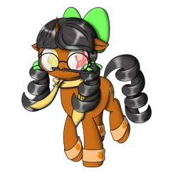 Size: 1792x1792 | Tagged: safe, artist:neige de printdemps, derpibooru import, oc, oc:neige de printdemps, unofficial characters only, unicorn, derpibooru community collaboration, 2021 community collab, clothes, derpibooru exclusive, female, glasses, horn, image, pencil, png, scarf, simple background, solo, transparent background, unicorn oc