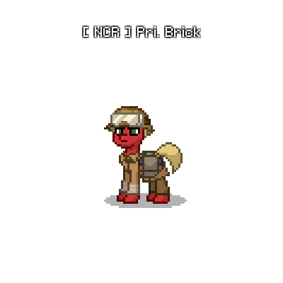 Size: 400x400 | Tagged: safe, derpibooru import, oc, oc:brick, earth pony, pony, fallout equestria, ashes town, clothes, image, male, military uniform, ncr, pixel art, png, solo, stallion, uniform