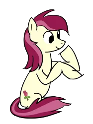 Size: 1612x2152 | Tagged: safe, artist:rasmustom, derpibooru import, roseluck, pony, female, image, png, simple background, sitting, smiling, solo, transparent background