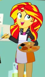 Size: 353x599 | Tagged: safe, derpibooru import, screencap, sunset shimmer, eqg summertime shorts, equestria girls, the art of friendship, cropped, image, png, solo