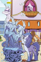 Size: 1988x3056 | Tagged: safe, artist:pencils, derpibooru import, edit, editor:saby, idw, princess celestia, princess luna, twilight sparkle, twilight sparkle (alicorn), alicorn, earth pony, pegasus, pony, spoiler:comic, spoiler:comic94, anatomically incorrect, balcony, drawthread, faic, ice sculpture, image, png, season 10, sidemouth, statue, when you see it, woll smoth