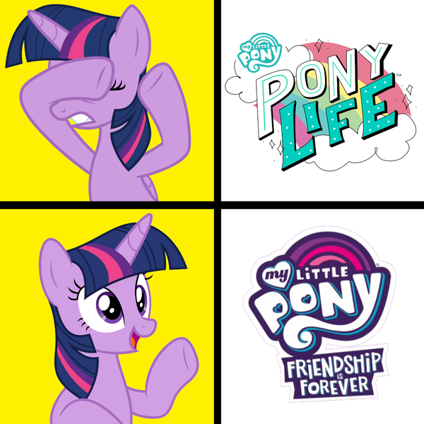 Size: 1300x1300 | Tagged: safe, derpibooru import, twilight sparkle, twilight sparkle (alicorn), alicorn, pony, my little pony: pony life, spoiler:mlp friendship is forever, covering eyes, drama, eyes closed, g4 purist, image, meme, op can't let go, op is a duck, op is trying to start shit, op isn't even trying anymore, open mouth, png, pony life drama