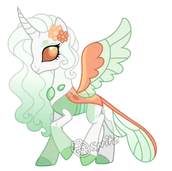 Size: 1245x1233 | Tagged: safe, artist:strawberry-spritz, derpibooru import, oc, changepony, hybrid, female, image, offspring, parent:princess celestia, parents:thoralestia, parent:thorax, png, simple background, solo, transparent background