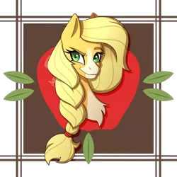 Size: 1280x1280 | Tagged: safe, artist:spaded-drawings, derpibooru import, applejack, earth pony, pony, applejack (g5 concept leak), braid, bust, coat markings, female, g5 concept leak style, g5 concept leaks, image, mare, png, redesign, simple background, solo, transparent background