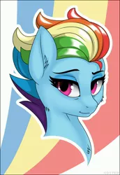 Size: 2824x4096 | Tagged: safe, artist:up1ter, derpibooru import, rainbow dash, pegasus, pony, the last problem, female, head, image, jpeg, mare, older, older rainbow dash, solo