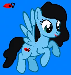 Size: 407x427 | Tagged: safe, artist:diamondbellefan25, derpibooru import, ponified, pegasus, pony, blue background, female, flying, hooves, hooves up, image, katy perry, katy pony, lips, mare, note, png, ponified celebrity, simple background