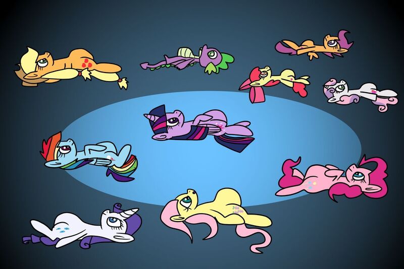 Size: 1280x854 | Tagged: safe, artist:platinumdrop, derpibooru import, apple bloom, applejack, fluttershy, pinkie pie, rainbow dash, rarity, scootaloo, spike, sweetie belle, twilight sparkle, twilight sparkle (alicorn), alicorn, earth pony, pegasus, pony, unicorn, belly, big belly, image, jpeg, mane seven, mane six, request