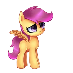 Size: 3000x3000 | Tagged: safe, artist:melanyoprisdraws, derpibooru import, scootaloo, pegasus, pony, blank flank, female, filly, image, png, sad, scootasad, simple background, solo, starry eyes, transparent background, wingding eyes