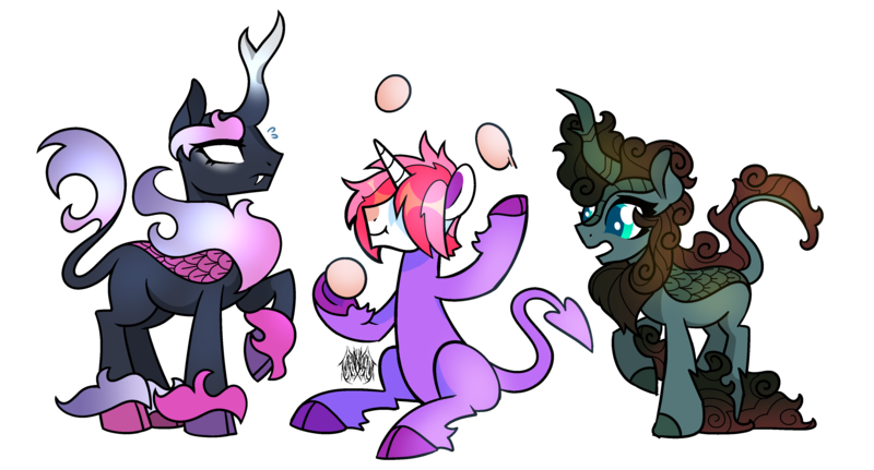 Size: 4000x2156 | Tagged: safe, artist:renhorse, derpibooru import, oc, oc:figment, unofficial characters only, kirin, nirik, pony, unicorn, hair over eyes, image, juggling, male, png, simple background, stallion, transparent background