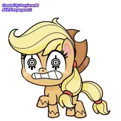 Size: 2133x2142 | Tagged: safe, artist:ponylover88, derpibooru import, edit, edited screencap, screencap, applejack, earth pony, pony, my little pony: pony life, spoiler:pony life s01e17, background removed, code lyoko, image, photoshop, png, ponies of the moment, possessed, simple background, solo, transparent background, xana