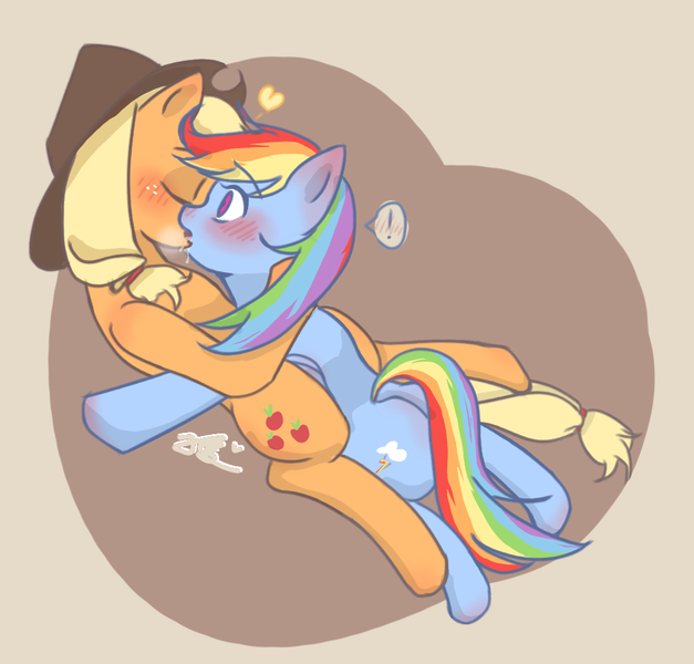 Size: 1080x1034 | Tagged: artist needed, source needed, suggestive, derpibooru import, applejack, rainbow dash, earth pony, pegasus, pony, appledash, drool, female, french kiss, image, kissing, lesbian, mare, png, shipping