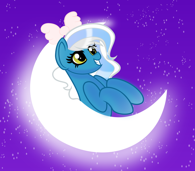 Size: 3502x3069 | Tagged: safe, artist:tkn297, derpibooru import, oc, oc:fleurbelle, unofficial characters only, alicorn, pony, alicorn oc, bow, female, hair bow, horn, image, mare, moon, png, solo, stars, tangible heavenly object, wingding eyes, wings