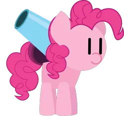 Size: 6492x6082 | Tagged: safe, artist:isaac_pony, derpibooru import, pinkie pie, earth pony, pony, apple, cannon, cute, female, food, image, kibiy pony, party cannon, png, show accurate, simple background, smiling, solo, transparent background, vector