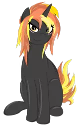 Size: 1705x2620 | Tagged: safe, artist:apple joy, derpibooru import, oc, oc:java, unofficial characters only, pony, unicorn, derpibooru community collaboration, 2021 community collab, blushing, female, image, looking at you, png, simple background, sitting, transparent background