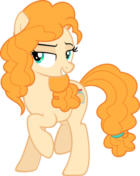 Size: 2182x2749 | Tagged: safe, artist:phucknuckl, derpibooru import, pear butter, earth pony, pony, female, image, lidded eyes, mare, png, raised hoof, simple background, solo, transparent background, vector