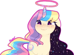 Size: 1257x934 | Tagged: safe, artist:kurosawakuro, derpibooru import, oc, oc:supernova, pony, unicorn, female, floppy ears, halo, image, mare, png, simple background, solo, transparent background