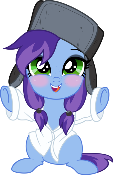 Size: 2584x4000 | Tagged: safe, artist:limedazzle, derpibooru import, oc, oc:cher nobyl, unofficial characters only, pony, unicorn, button up shirt, cute, female, filly, foal, hat, image, pigtails, png, show accurate, simple background, solo, transparent background, ushanka