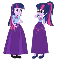 Size: 1024x1008 | Tagged: safe, alternate version, artist:cartoonmasterv3, derpibooru import, sci-twi, twilight sparkle, twilight sparkle (alicorn), alicorn, human, equestria girls, alternate design, alternate universe, clothes, humanized, image, long skirt, png, skirt, solo, vector