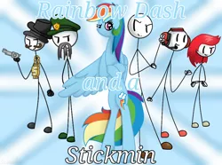 Size: 970x720 | Tagged: safe, artist:rainbow dash is best pony, derpibooru import, rainbow dash, pegasus, pony, charles calvin, ellie rose, general galeforce, henry stickmin, henry stickmin collection, image, png, reginald copperbottom, stick figure, text