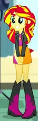 Size: 188x584 | Tagged: safe, derpibooru import, screencap, sunset shimmer, eqg summertime shorts, equestria girls, pet project, cropped, image, png, solo