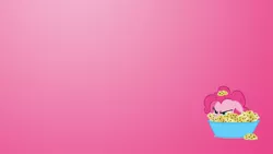 Size: 1920x1080 | Tagged: artist needed, safe, derpibooru import, boneless, pinkie pie, green isn't your color, female, forever, hiding, image, jpeg, lurking, narrowed eyes, pink background, pinkie being pinkie, simple background, solo, sponge, wallpaper