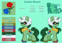 Size: 4096x2844 | Tagged: safe, artist:cottonsweets, derpibooru import, oc, oc:azalea bloom, crossover, female, image, jpeg, pokémon, reference sheet, roserade, trans female, transgender