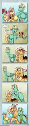 Size: 669x2826 | Tagged: safe, artist:inuhoshi-to-darkpen, derpibooru import, fluttershy, posey shy, zephyr breeze, oc, oc:serenity, draconequus, hybrid, pegasus, pony, chest fluff, comic, ear fluff, female, filly, floppy ears, flower, flower in hair, image, interspecies offspring, male, mirror, offspring, older, older fluttershy, parent:discord, parent:fluttershy, parents:discoshy, png, wing fluff, younger