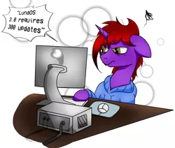 Size: 2760x2342 | Tagged: artist needed, safe, derpibooru import, oc, oc:silicone chip, pony, unicorn, annoyed, clothes, computer, computer meme, exploitable meme, hoodie, image, meme, png