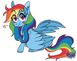 Size: 2244x1775 | Tagged: safe, artist:batperchi, derpibooru import, rainbow dash, pegasus, pony, alternate hairstyle, blushing, chest fluff, cute, dashabetes, double mane, ear fluff, heart, image, png, requested art, simple background, solo, transparent background
