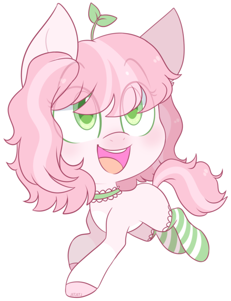 Size: 1896x2468 | Tagged: safe, artist:jetjetj, derpibooru import, part of a set, oc, oc:sweetie sprouts, unofficial characters only, earth pony, pony, chibi, choker, clothes, commission, female, image, mare, png, simple background, socks, solo, striped socks, transparent background, ych result