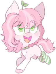 Size: 1896x2468 | Tagged: safe, artist:jetjetj, derpibooru import, part of a set, oc, oc:sweetie sprouts, unofficial characters only, earth pony, pony, chibi, choker, clothes, commission, female, image, mare, png, simple background, socks, solo, striped socks, transparent background, ych result