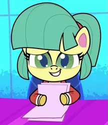 Size: 509x593 | Tagged: safe, derpibooru import, screencap, pony, my little pony: pony life, the rarity report, spoiler:pony life s01e25, cropped, female, image, karen (pony life), png, solo