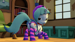 Size: 1920x1080 | Tagged: suggestive, artist:mod_pone_the_mod, derpibooru import, oc, oc:snowy blue, pony, unicorn, 3d, animated, bedroom eyes, butt shake, clothes, collar, face down ass up, female, female focus, hip sway, image, lidded eyes, looking at you, no sound, one eye closed, panties, rule 63, seductive, seductive look, seductive pose, sfm pony, skirt, socks, solo focus, source filmmaker, striped socks, striped underwear, tongue out, underwear, webm, wink, winking at you