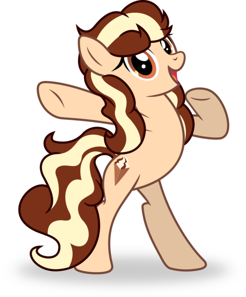 Size: 4823x5816 | Tagged: safe, artist:kojibiose, derpibooru import, oc, oc:waffle cone, earth pony, pony, absurd resolution, bipedal, earth pony oc, female, image, looking at you, mare, open mouth, png, simple background, solo, transparent background, vector