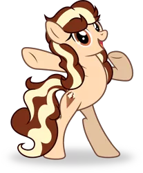 Size: 4823x5816 | Tagged: safe, artist:kojibiose, derpibooru import, oc, oc:waffle cone, earth pony, pony, absurd resolution, bipedal, earth pony oc, female, image, looking at you, mare, open mouth, png, simple background, solo, transparent background, vector