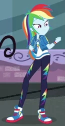 Size: 309x594 | Tagged: safe, derpibooru import, screencap, rainbow dash, equestria girls, equestria girls series, street chic, spoiler:eqg series (season 2), clothes, converse, cropped, cute, dashabetes, earbuds, geode of super speed, image, magical geodes, png, shoes, solo