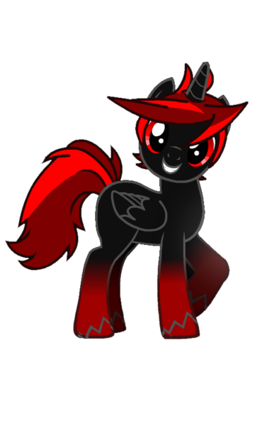 Size: 480x800 | Tagged: safe, artist:dragon1f, derpibooru import, oc, oc:dragon1f, unofficial characters only, alicorn, hybrid, pony creator, image, male alicorn oc, png, red and black oc, red eyes, red mane, simple background, solo, transparent background