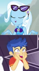 Size: 792x1428 | Tagged: safe, derpibooru import, flash sentry, trixie, equestria girls, equestria girls series, forgotten friendship, spring breakdown, female, image, male, png, sentrixie, shipping, shipping domino, starry eyes, straight, wingding eyes