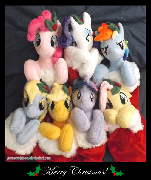 Size: 1605x1904 | Tagged: safe, artist:peruserofpieces, derpibooru import, applejack, derpy hooves, fluttershy, pinkie pie, rainbow dash, rarity, twilight sparkle, alicorn, earth pony, pegasus, pony, unicorn, bedroom eyes, christmas, christmas stocking, cute, dashabetes, derpabetes, diapinkes, female, flirty, floppy ears, garland, group photo, group shot, hiding behind hooves, holiday, holly, image, jackabetes, leaning, looking at you, mane six, mare, peruserofpieces is trying to murder us, png, raribetes, shy, shyabetes, twiabetes