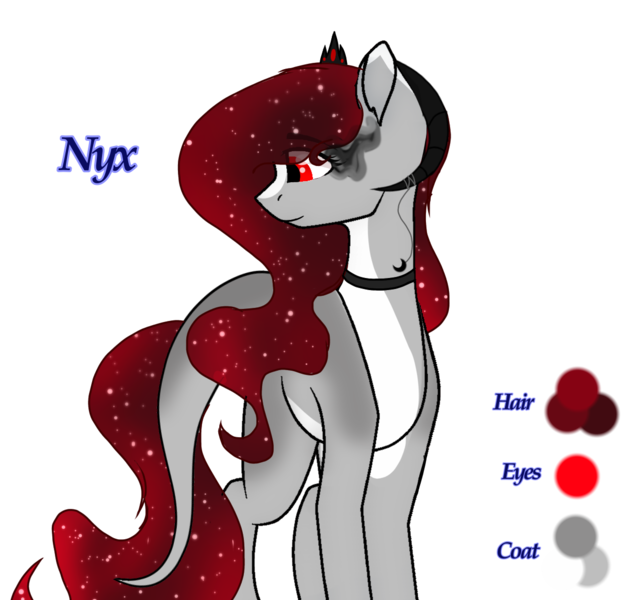 Size: 1200x1146 | Tagged: safe, artist:moonsong103, artist:paintpalet35, derpibooru import, oc, oc:nyx, alicorn, demon, demon pony, earth pony, original species, pony, base artist:paintpalet35, base used, base:paintpalet35, collar, dark magic, demon oc, demon pony oc, earth pony oc, ethereal mane, female, horn accessory, image, jewelry, leonine tail, magic, png, ram horns, simple background, solo, sombra eyes, starry hair, starry mane, starry tail, tiara, transparent background, undercolor, wavy hair, wavy mane, wavy tail