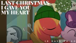 Size: 1920x1080 | Tagged: safe, derpibooru import, edit, edited screencap, editor:quoterific, screencap, big macintosh, marble pie, sugar belle, best gift ever, female, heartbreak, heartbroken marble, image, jpeg, last christmas, male, shipping, side chick, song reference, straight, sugarmac, wham!