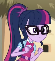 Size: 964x1066 | Tagged: safe, derpibooru import, edit, screencap, sci-twi, twilight sparkle, equestria girls, movie magic, spoiler:eqg specials, angry, cropped, cute, image, png, solo, twiabetes