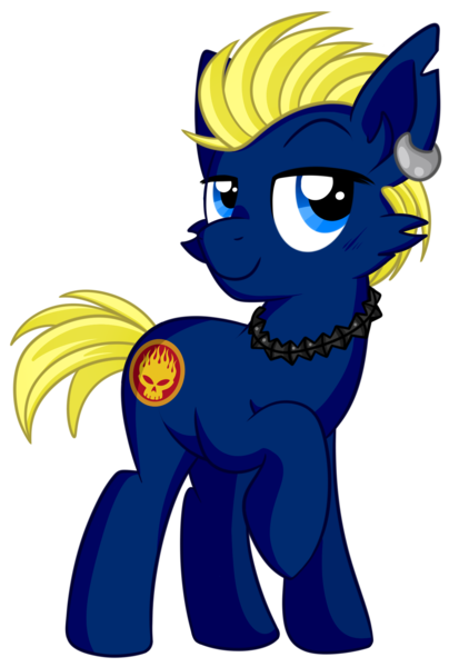 Size: 1513x2197 | Tagged: safe, artist:tigresss, artist:x-blackpearl-x, derpibooru import, oc, ponified, unofficial characters only, pony, blue eyes, dexter holland, ear piercing, earring, image, jewelry, piercing, png, the offspring