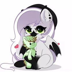 Size: 1080x1080 | Tagged: safe, artist:yomechka, derpibooru import, bat pony, pegasus, female, freckles, heart, image, jpeg, plushie, solo, tail wag