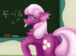 Size: 3329x2463 | Tagged: safe, artist:thebenalpha, derpibooru import, cheerilee, earth pony, pony, butt, chalk, chalkboard, classroom, ear fluff, female, flowerbutt, image, mare, png, solo